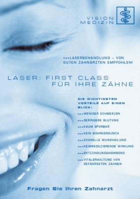 Werbeplakat "Laser: First Class für Ihre Zähne" DIN A 2